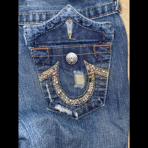 True Religion Twist‎ Flare Size 26 Joey World Tour Distressed Ripped Jeans - Picture 8 of 10